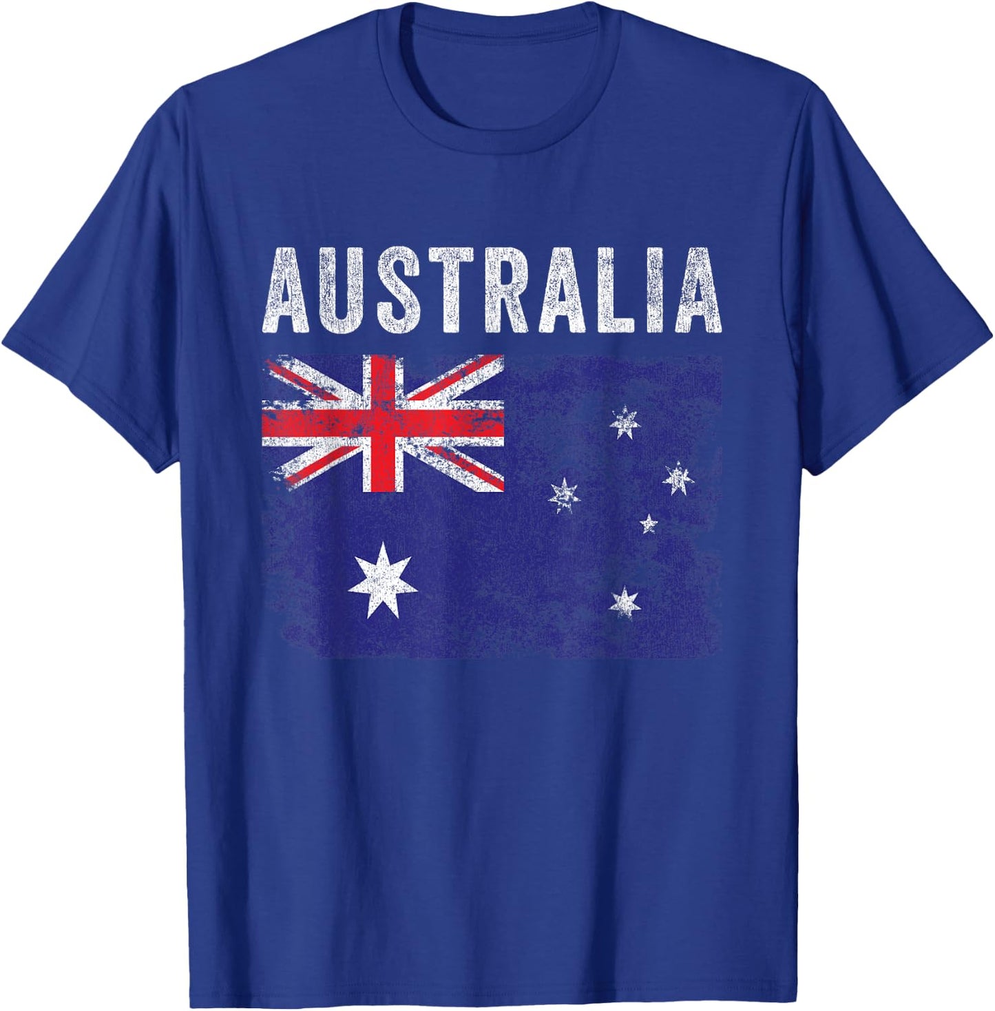 Australia Flag Distressed - Men Women Kids - Australian Flag T-Shirt - T-Shirt | Royal