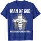Man of God Husband Dad Papa Lion Cross Jesus Christian Gift T-Shirt - T-Shirt | Royal