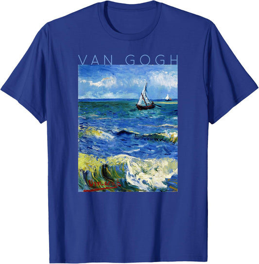 Van Gogh Fishing Boats For Artists T-Shirt - T-Shirt | Royal