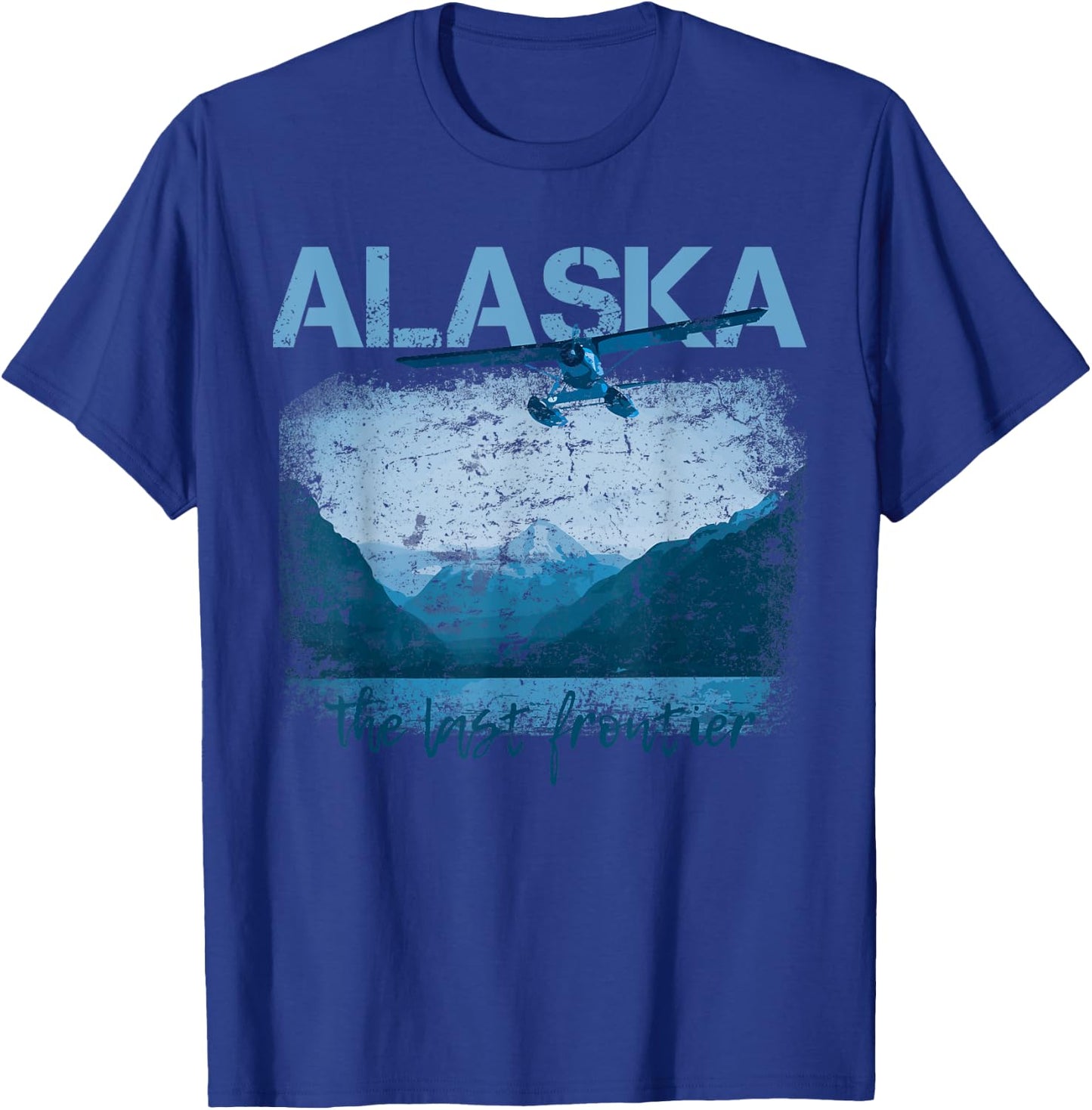Alaska The Last Frontier With Float Plane T-Shirt - T-Shirt | Royal