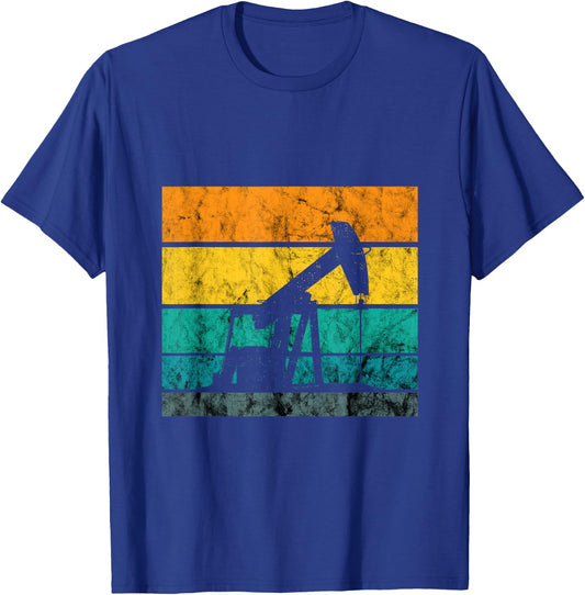 Oilfield Worker Oil Rig Oildrilling Retro Vintage Oil Worker T-Shirt - T-Shirt | Royal