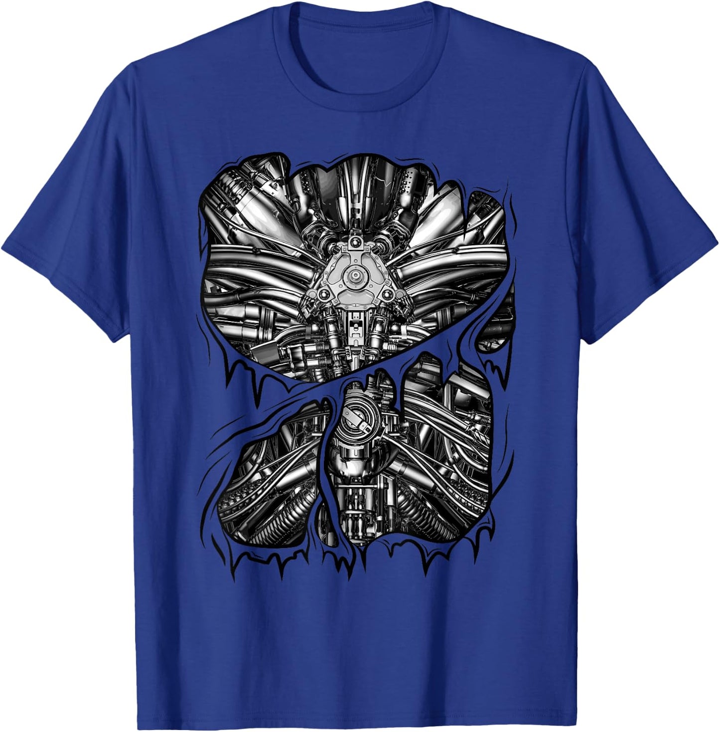 Gamer Robot Metal Machinery Inside Halloween Costume T-Shirt - T-Shirt | Royal