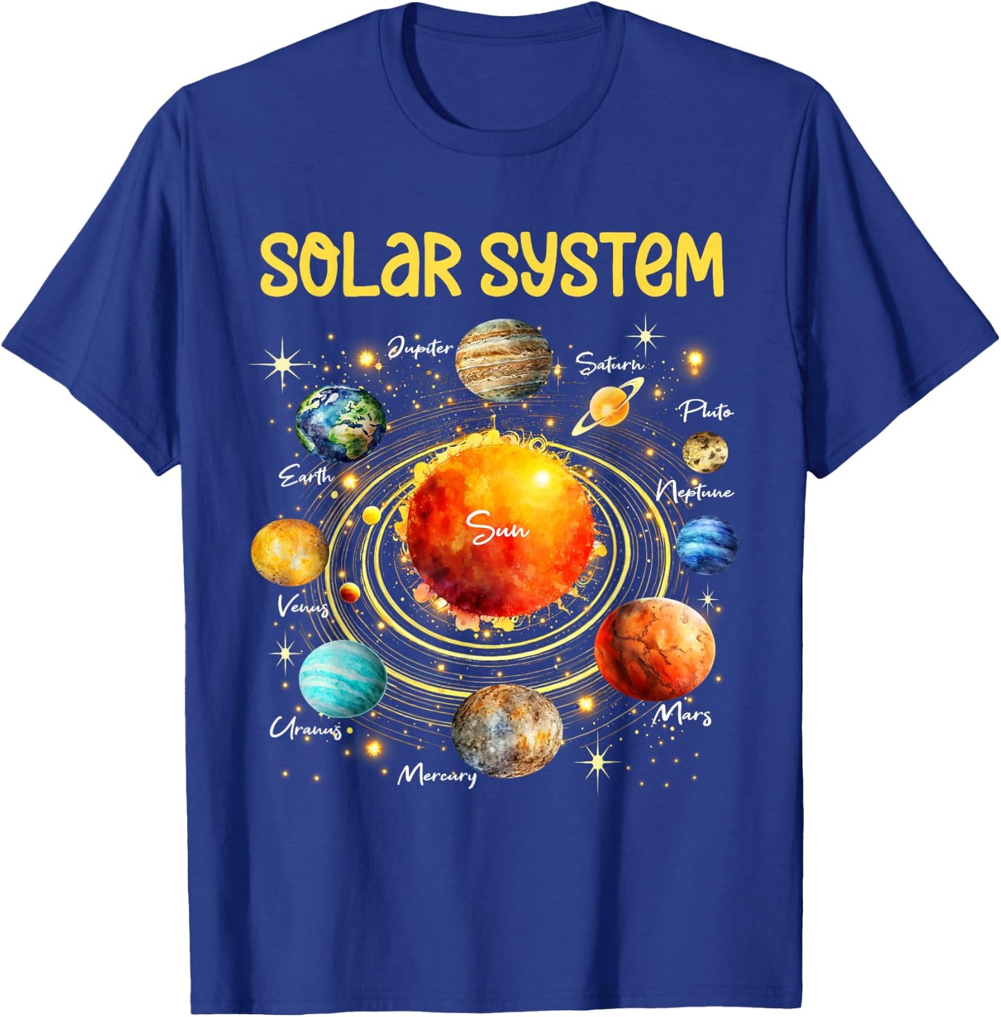 Cute Solar System Planets Science Space STEM Boys Girls Kids T-Shirt - T-Shirt | Royal