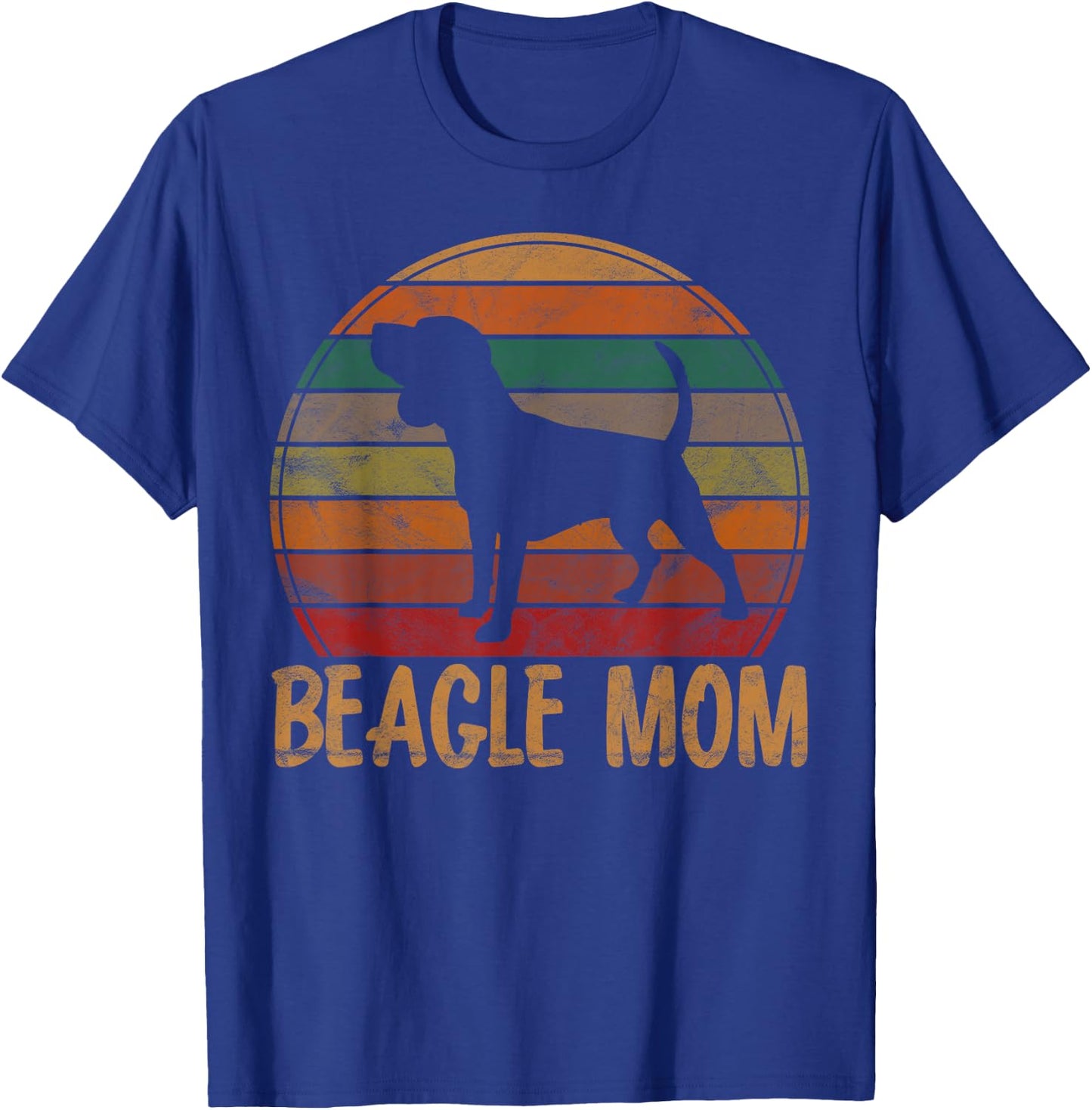 Retro Beagle Mom Gift Dog Mother Pet Tricolor Beagle Mama Men Women Girls Kids T-Shirt - T-Shirt | Royal