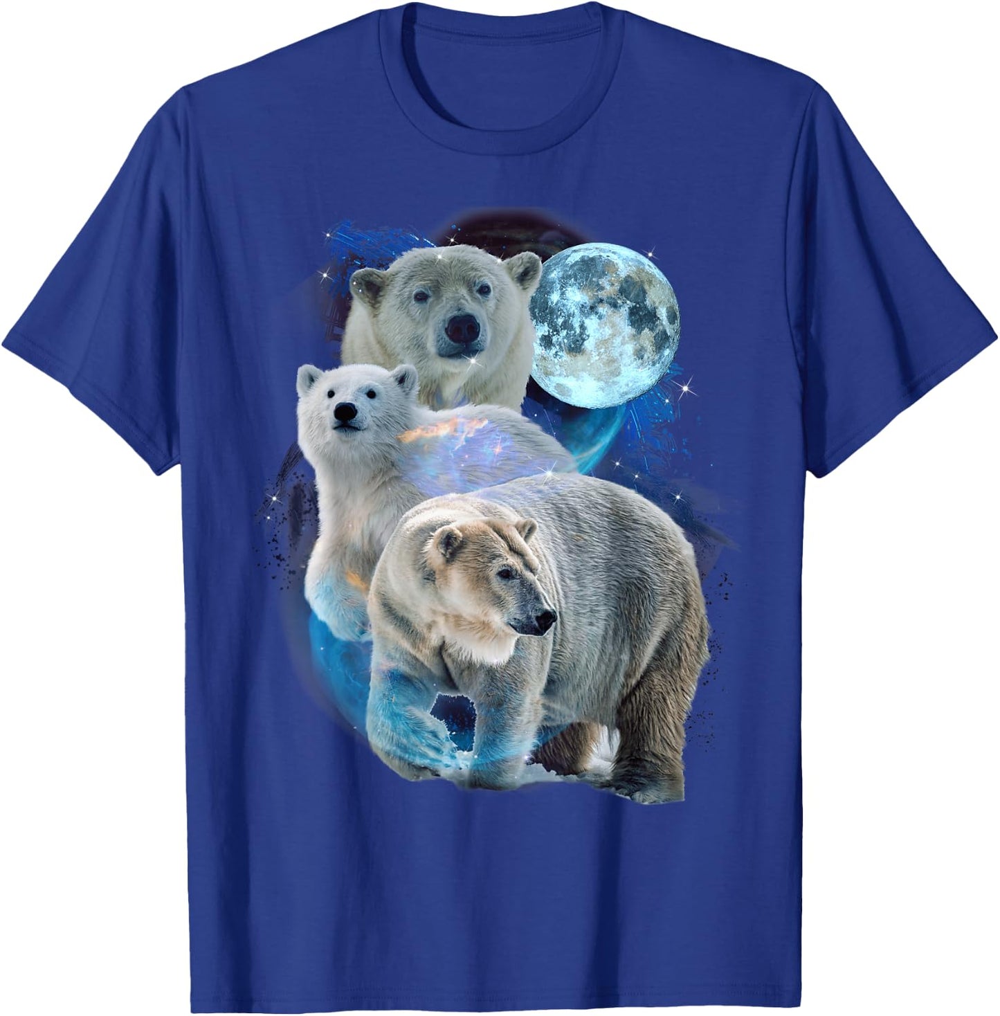 3 Moon Polar Bears Funny Fur Marine Mammals Bear Art Humor T-Shirt - T-Shirt | Royal