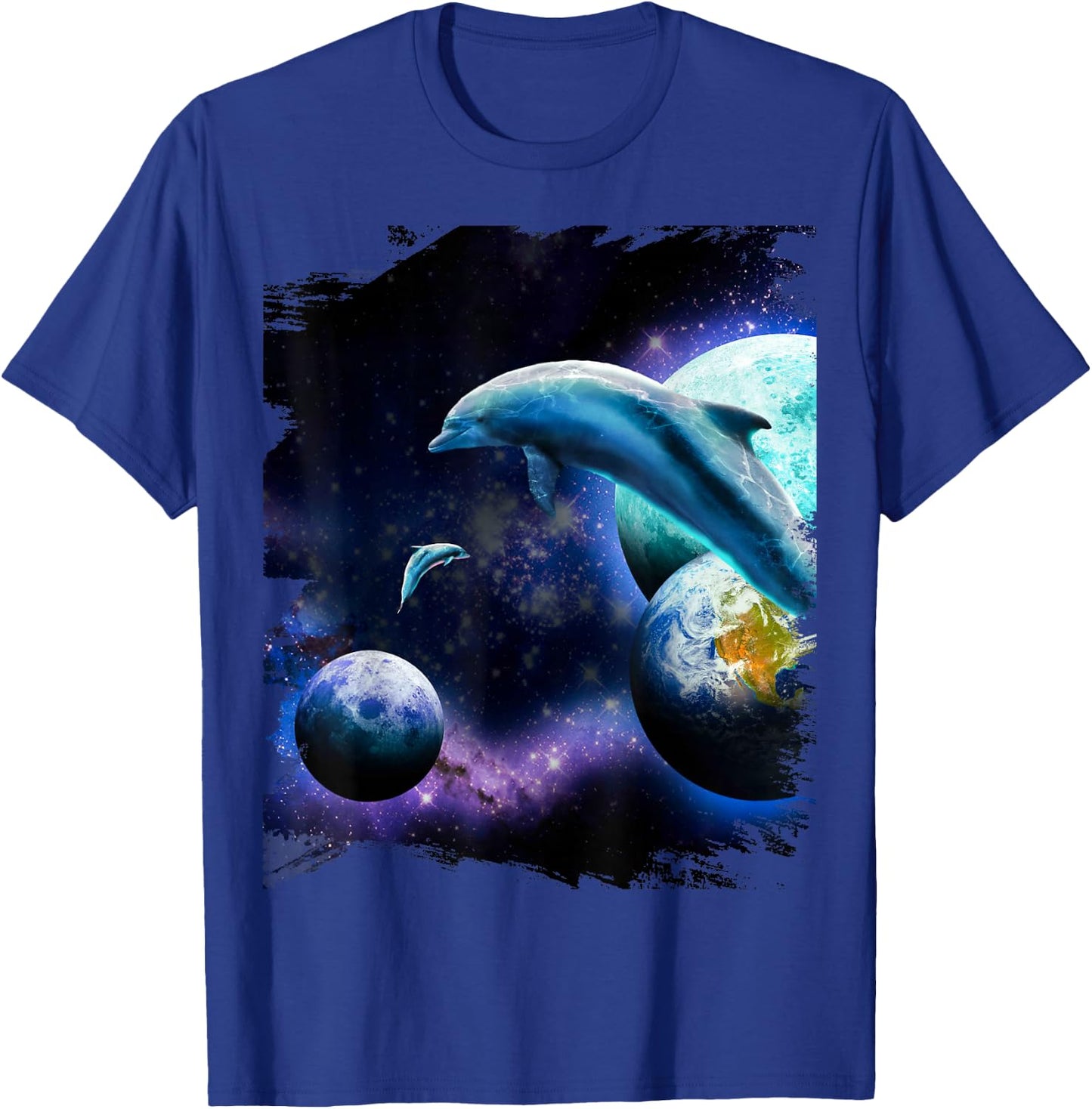 Galaxy Dolphin - Dolphins In Space T-Shirt - T-Shirt | Royal