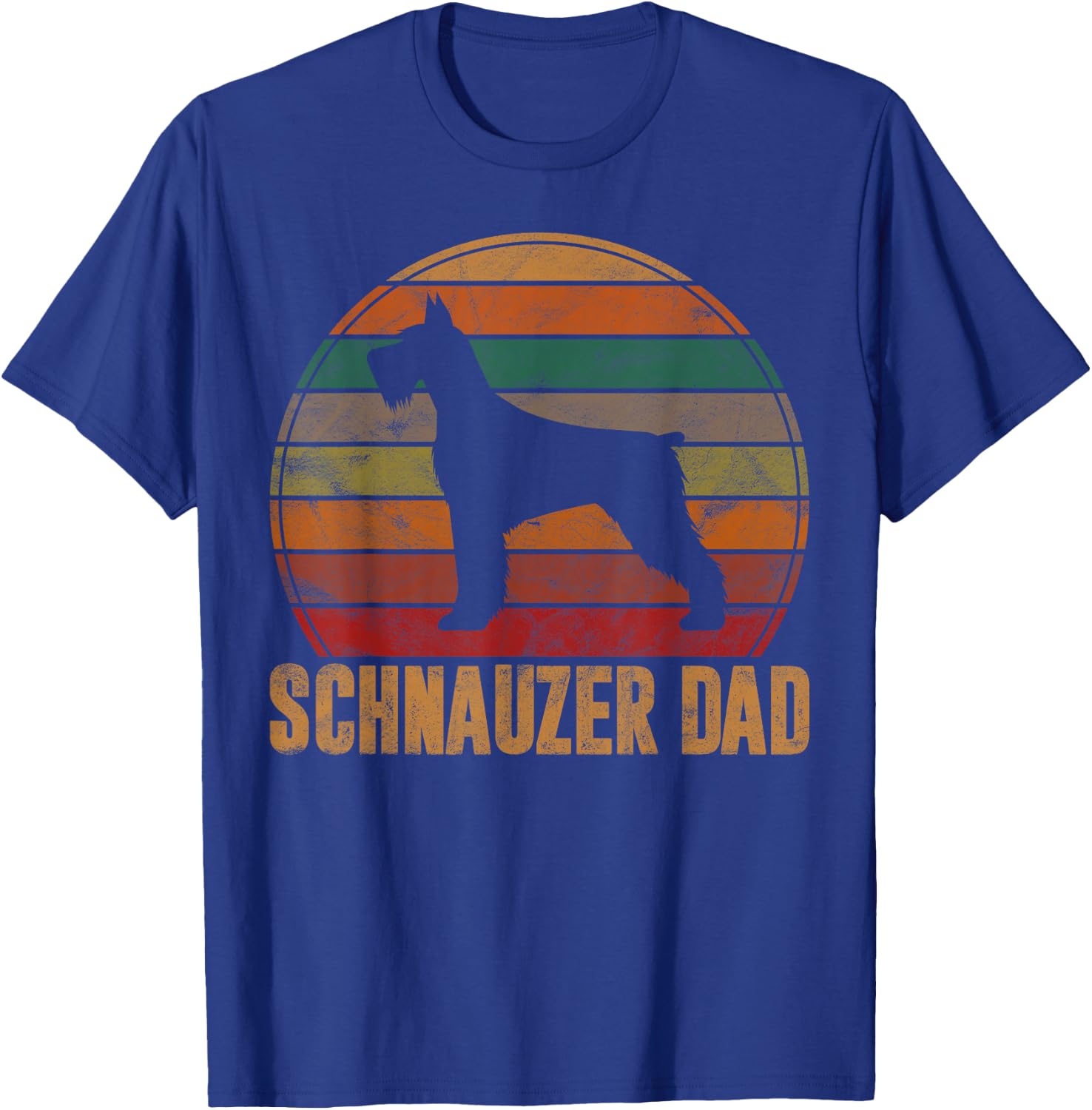 Retro Schnauzer Dad Gift Standard Giant Dog Owner Pet Father T-Shirt - T-Shirt | Royal