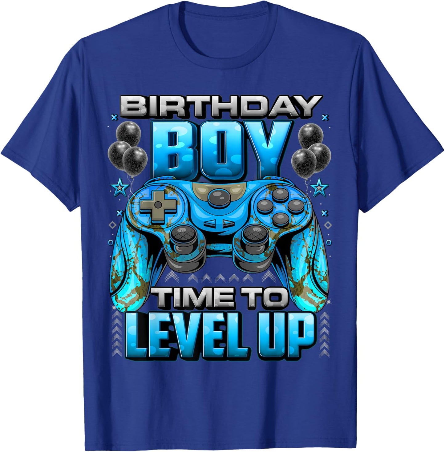 Birthday Boy Time to Level Up Shirt Video Gamer Birthday Boy T-Shirt - T-Shirt | Royal
