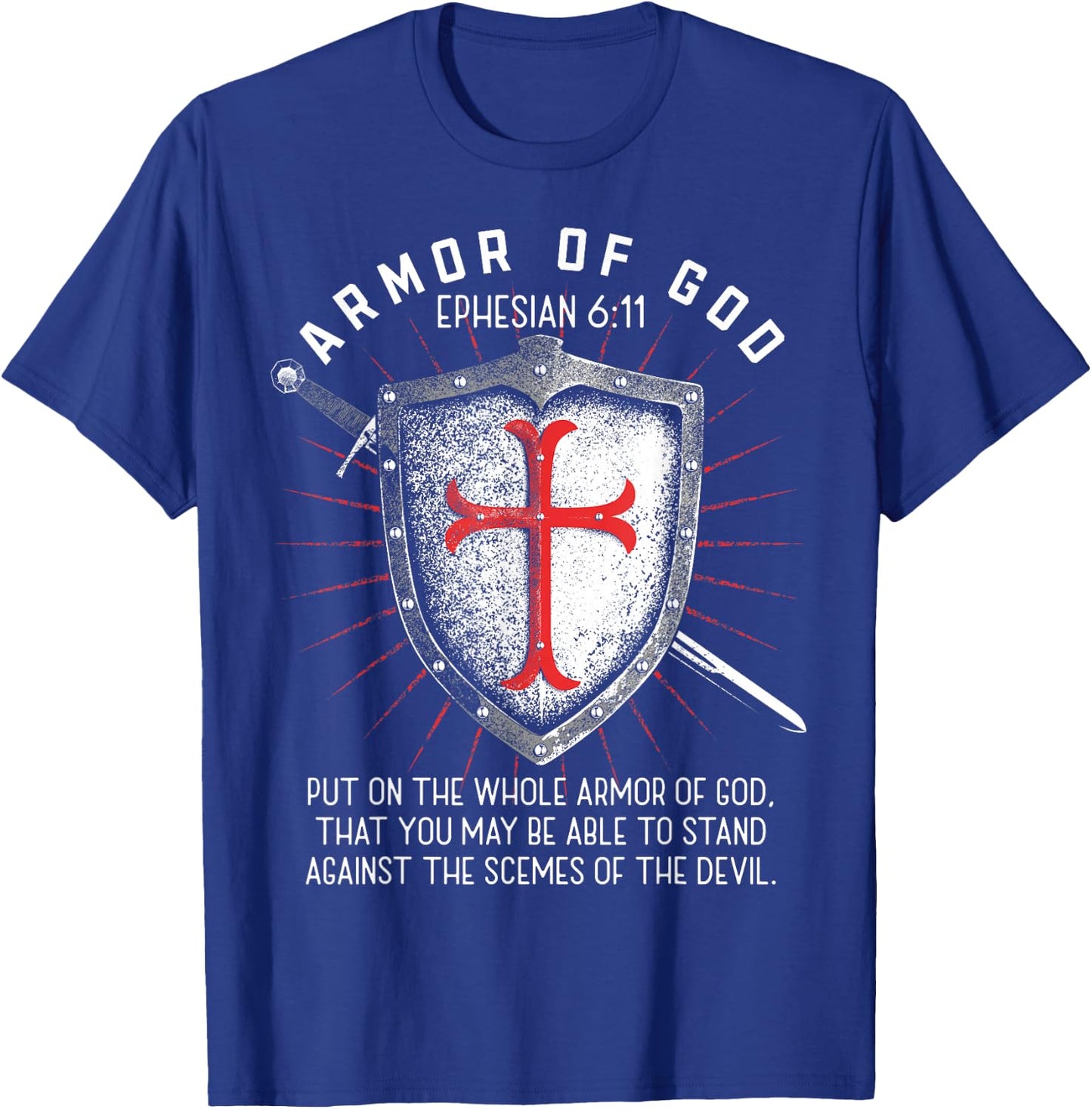 Armor Of God Ephesians 6:17 Bible Verse T Christian T-Shirt - T-Shirt | Royal
