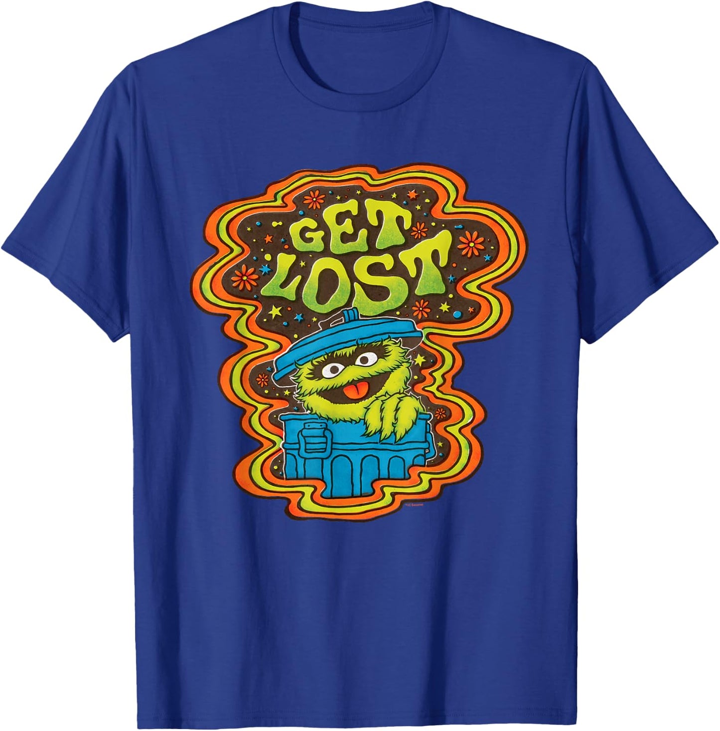 Sesame Street Psychedelic Oscar The Grouch Get Lost T-Shirt - T-Shirt | Royal