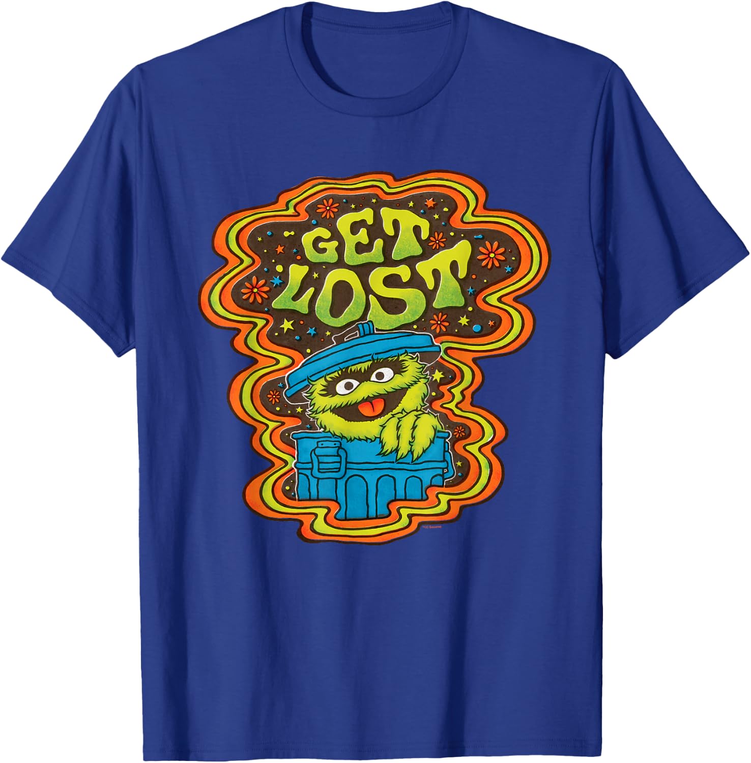 Sesame Street Psychedelic Oscar The Grouch Get Lost T-Shirt - T-Shirt | Royal
