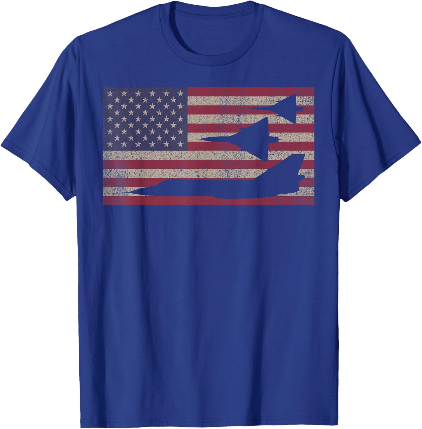 F-106 Delta Dart Fighter Plane USA America Flag Gift T-Shirt - T-Shirt | Royal