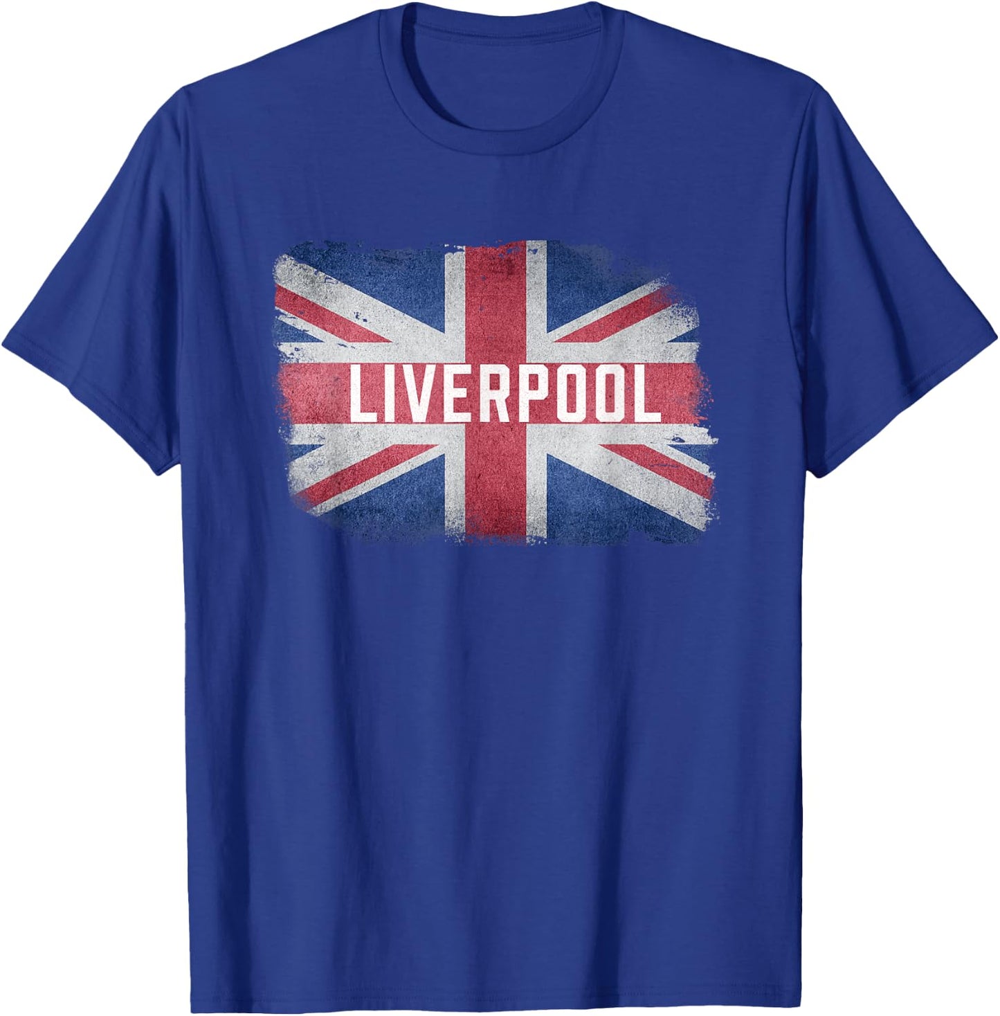 Liverpool | United Kingdom British Flag Vintage UK Scouser T-Shirt - T-Shirt | Royal