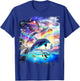 Space Dolphin Galaxy Dolphins Rainbow T-Shirt - T-Shirt | Royal