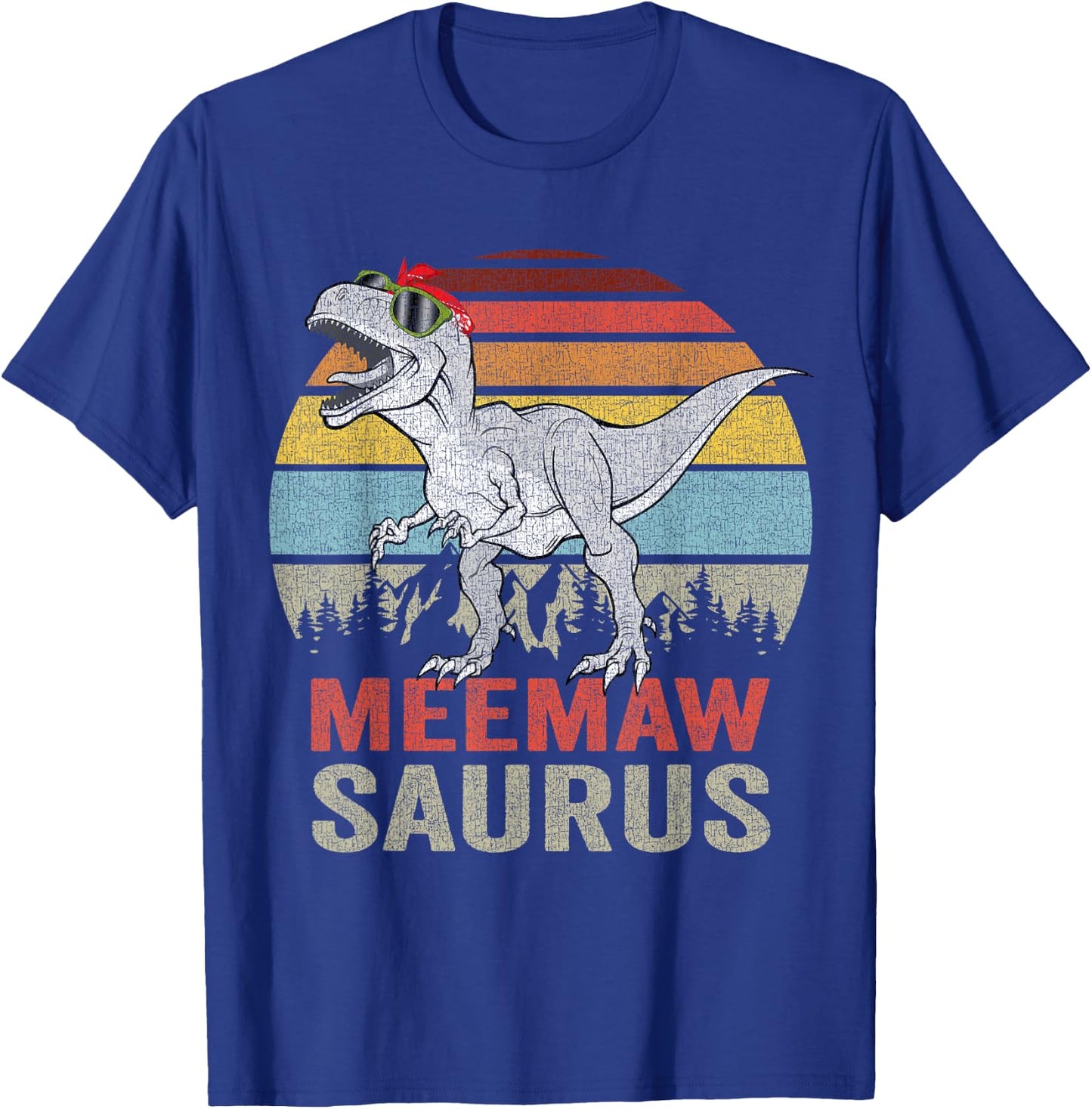 Meemawsaurus T Rex Dino Meemaw Saurus Family Dinosaur Women T-Shirt - T-Shirt | Royal