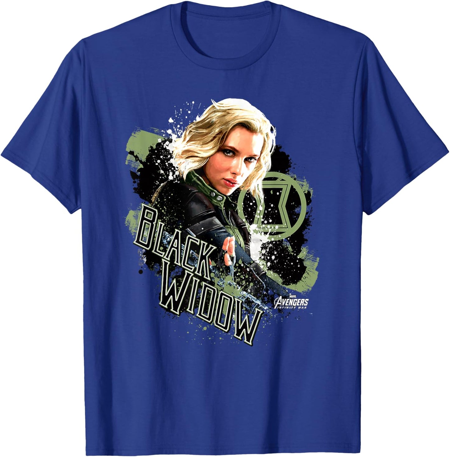 Marvel Infinity War Black Widow Pain Splat Graphic T-Shirt - T-Shirt | Royal