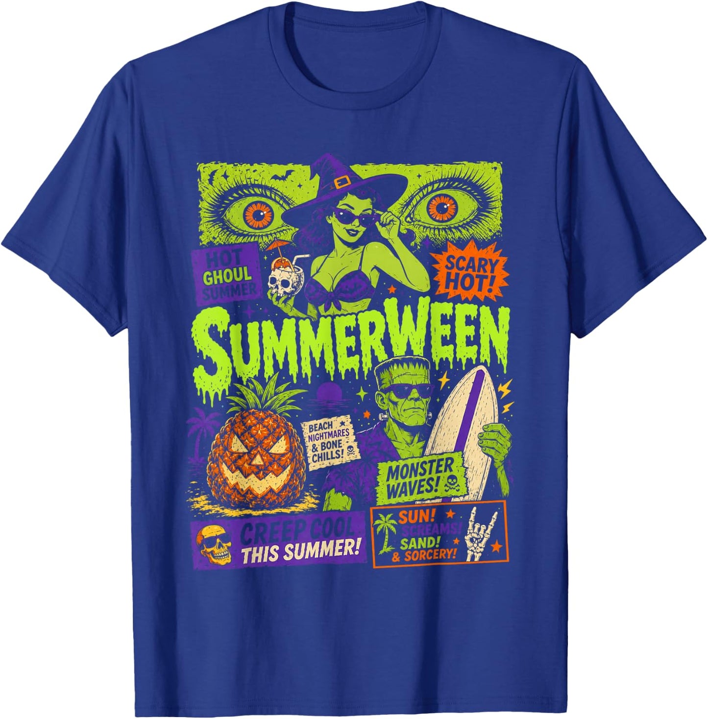 Funny Summerween Vibes Spooky Summer Ghoul Summerween Goth T-Shirt - T-Shirt | Royal