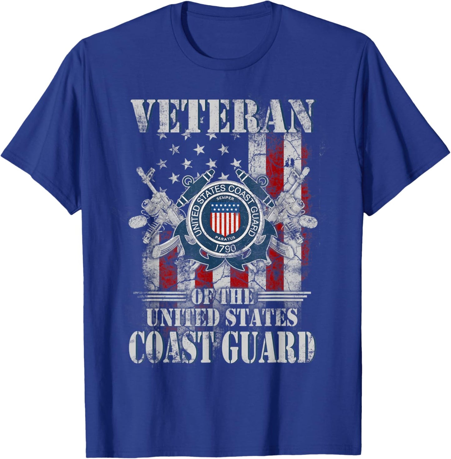 Proud US Coast Guard Veteran Vintage Black 3X-Large Classic Fit Short Sleeve T-Shirt - T-Shirt | Royal