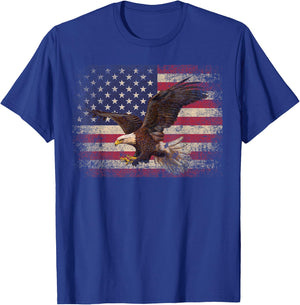 Bald Eagle 4th of July American Flag Country Small T-Shirt - T-Shirt | Royal