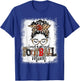 Loud And Proud Football Mom Bleached Leopard Football Mama T-Shirt - T-Shirt | Royal