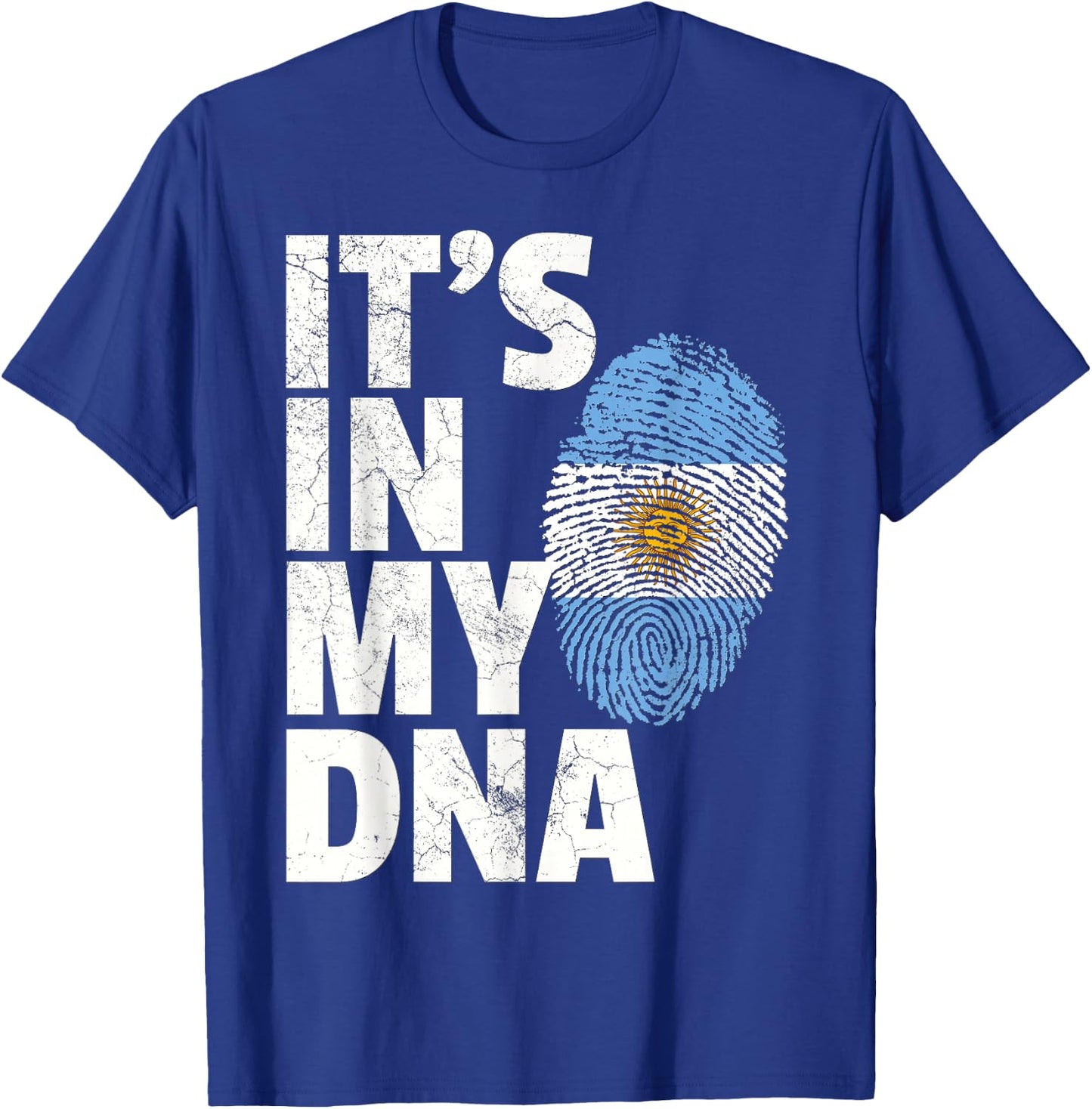 IT'S IN MY DNA Argentina Flag Men Women Pride Roots Gift T-Shirt - T-Shirt | Royal