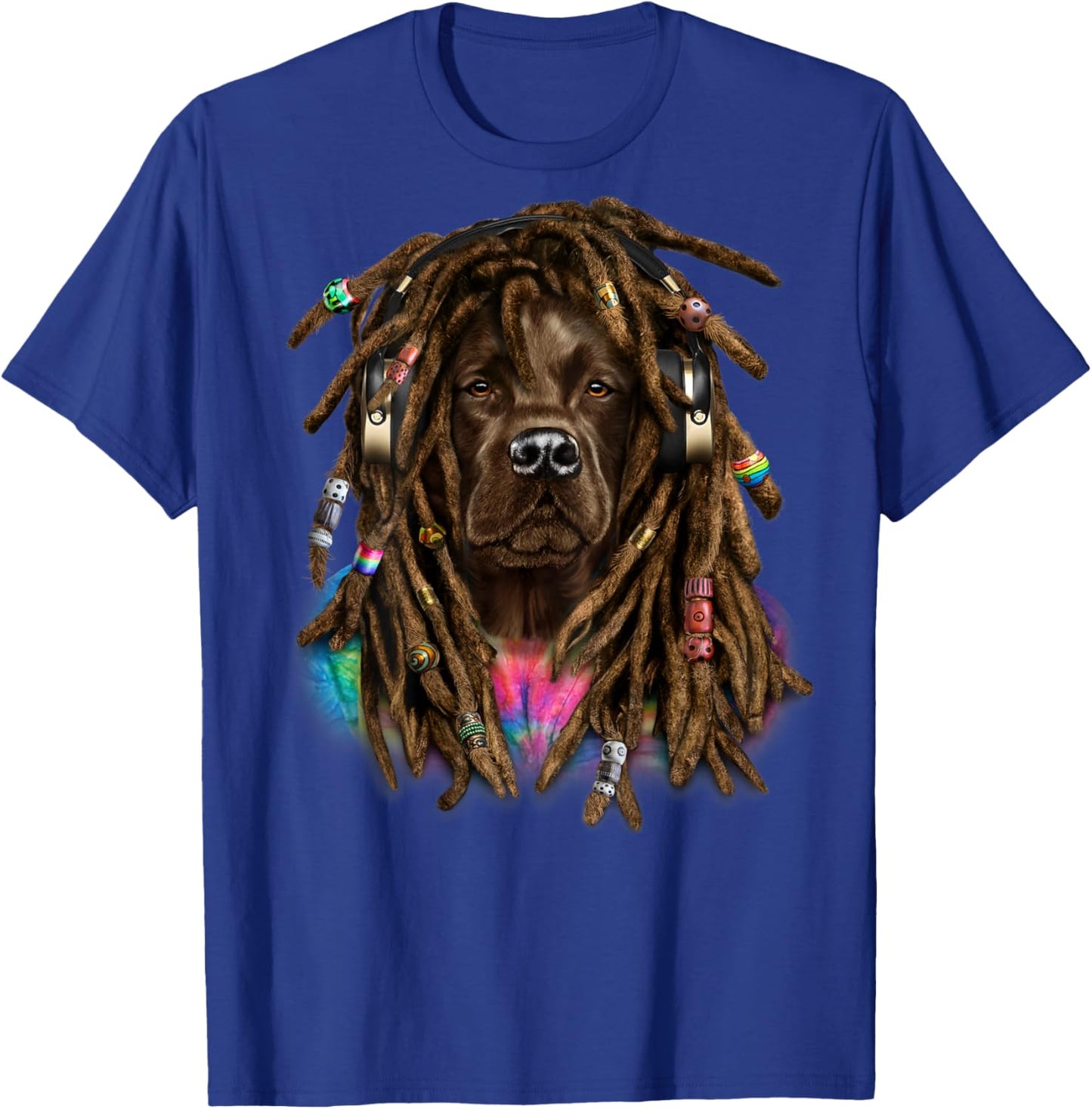 Brown Labrador Retriever Dog with Reggae Dreadlocks Hair Men Women Kids T-Shirt - T-Shirt | Royal