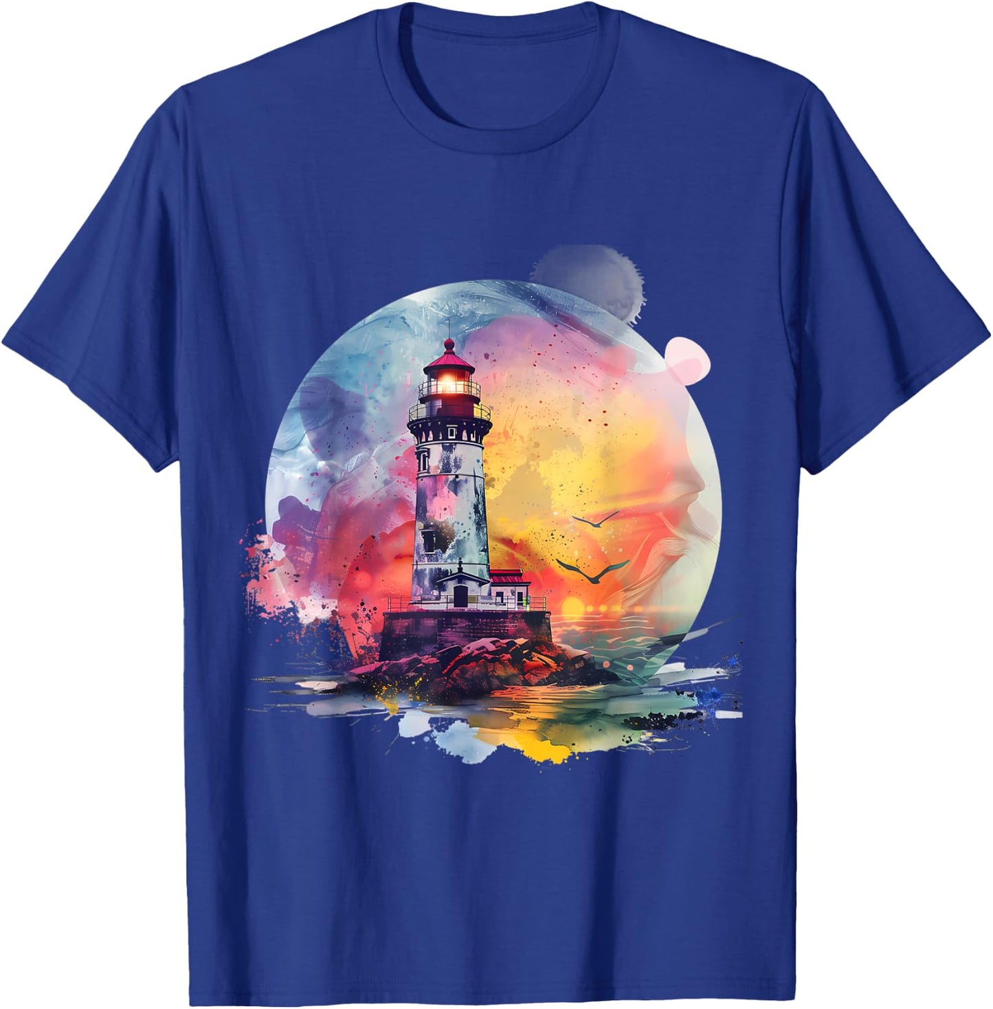 Lighthouse Seaside House Sailing Sea Beach Boating T-Shirt - T-Shirt | Royal