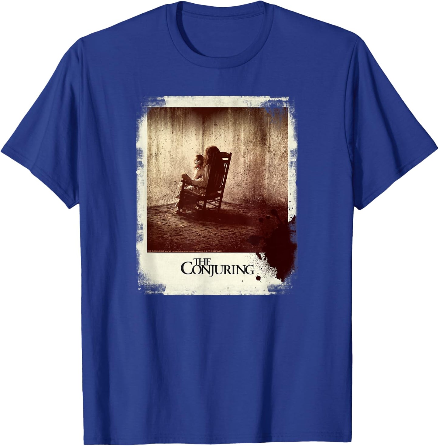 The Conjuring Grunge Annabelle Polaroid Horror Poster T-Shirt - T-Shirt | Royal