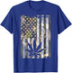 Camo American Flag Weed Cannabis Marijuana 420 Stoner Gift T-Shirt - T-Shirt | Royal