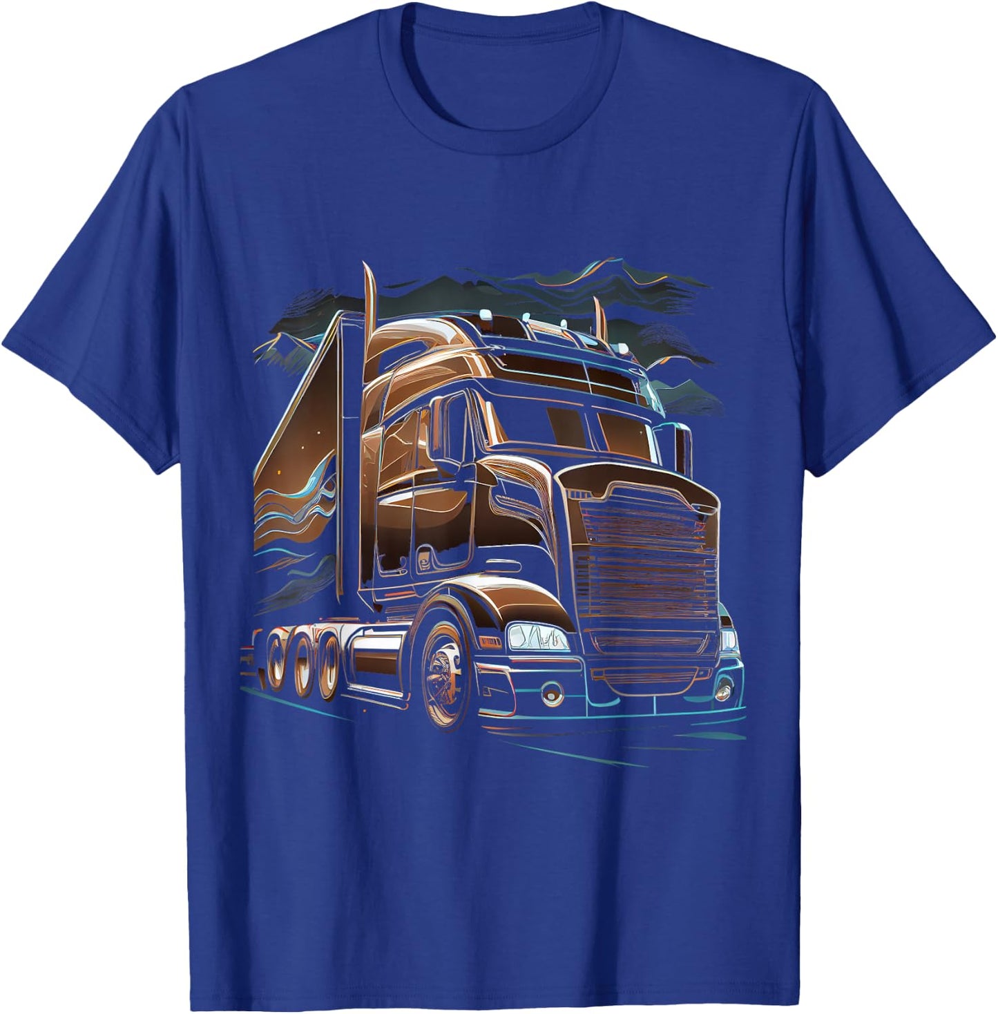Truck Driver 18 Wheel Trucker Gift T-Shirt - T-Shirt | Royal