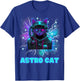 Astro Cat Kids & Adults Cosmic Cat Retro Space Cat Lover T-Shirt - T-Shirt | Royal