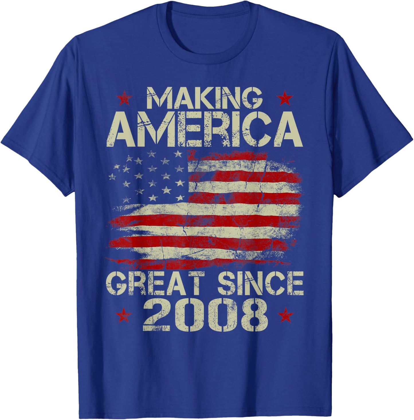 Making America Great Since 2008 Vintage Gifts 12th Birthday T-Shirt - T-Shirt | Royal