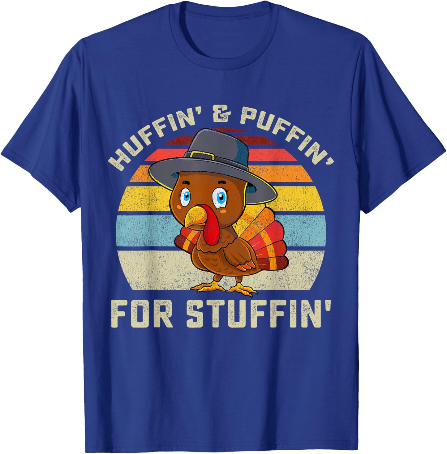 Thanksgiving Run Turkey Trot Huffin and Puffin T-Shirt - T-Shirt | Royal