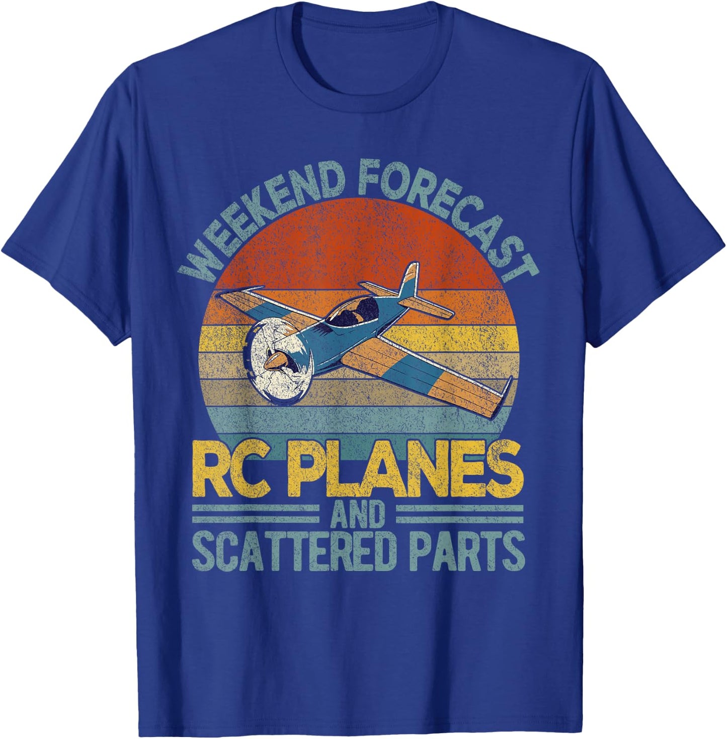 Funny RC Plane Weekend Model Airplane Pilot Retro T-Shirt - T-Shirt | Royal