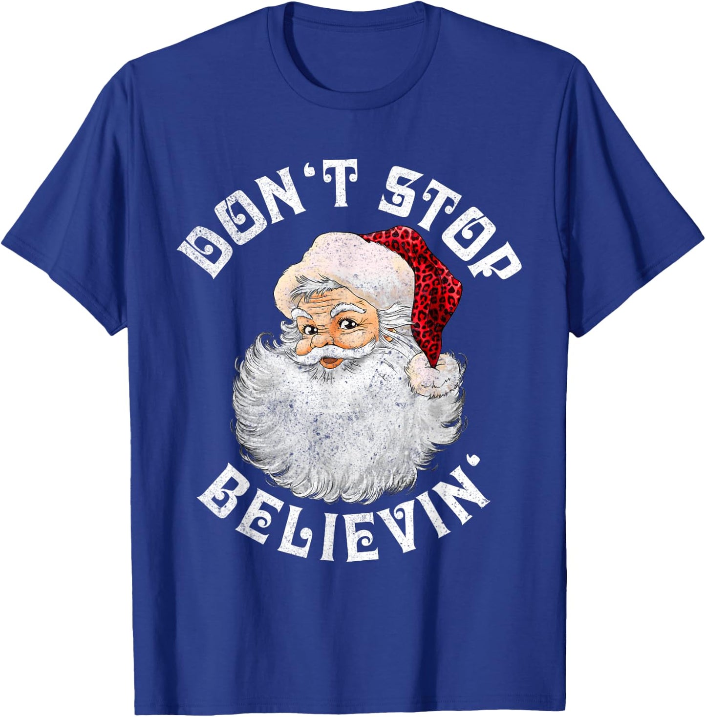 Don't Stop Believin Christmas Santa Pajamas Boys Kids Xmas T-Shirt - T-Shirt | Royal