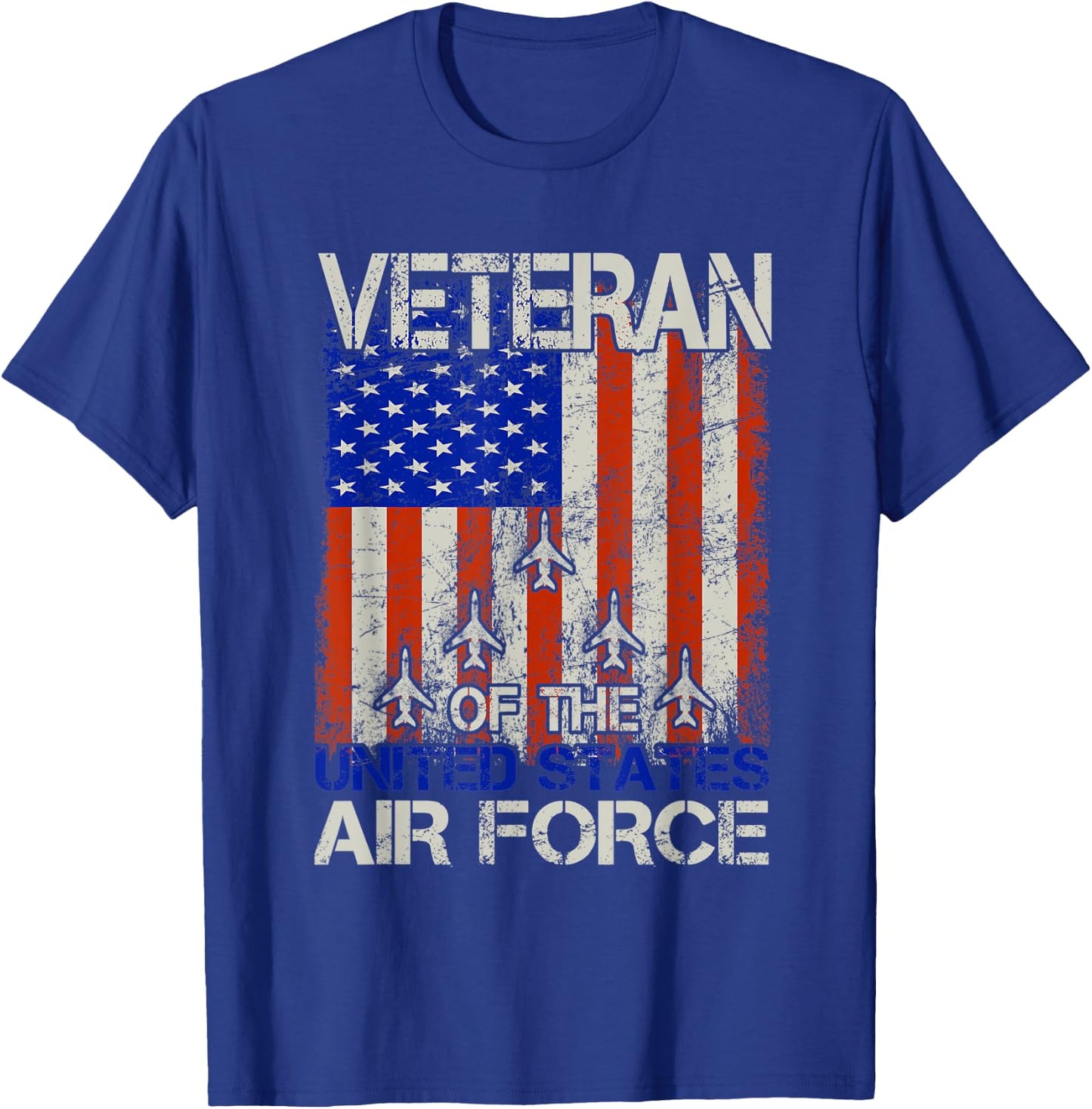 Veteran of the United States Air Force USAF Retro US Flag T-Shirt - T-Shirt | Royal