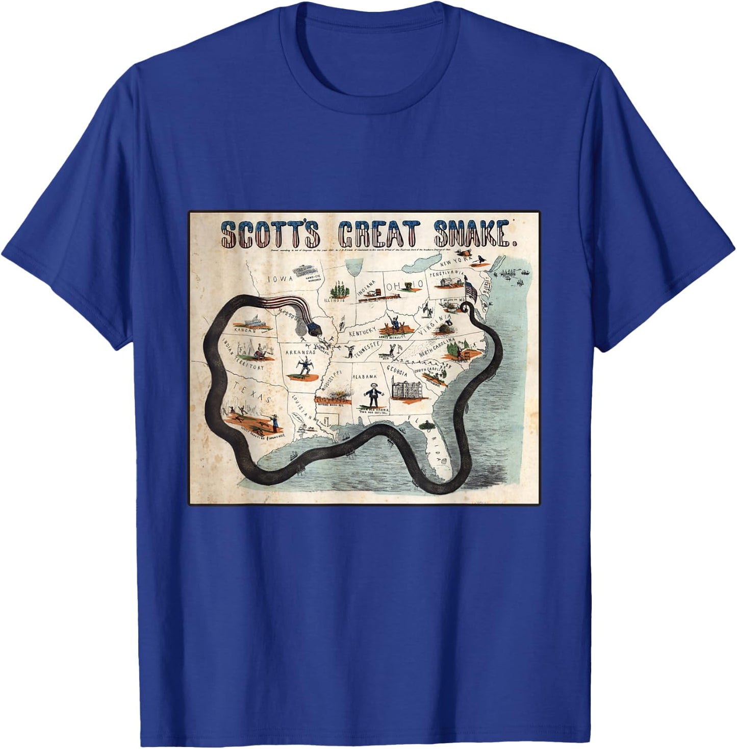 The Anaconda Plan Map T-Shirt - T-Shirt | Royal