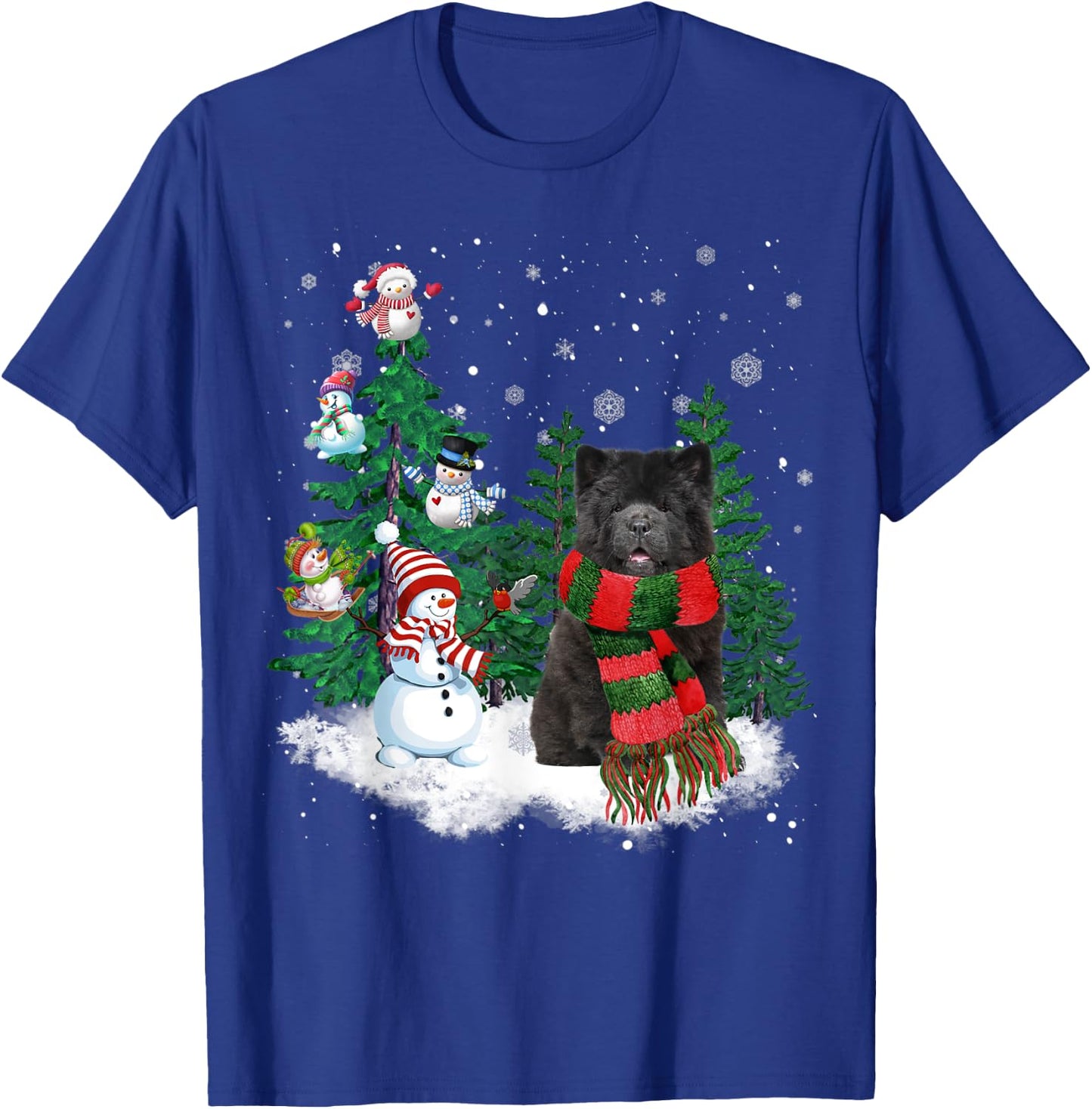 Chow Chow Dog Christmas Snowman Xmas Tree Pajama T-Shirt - T-Shirt | Royal