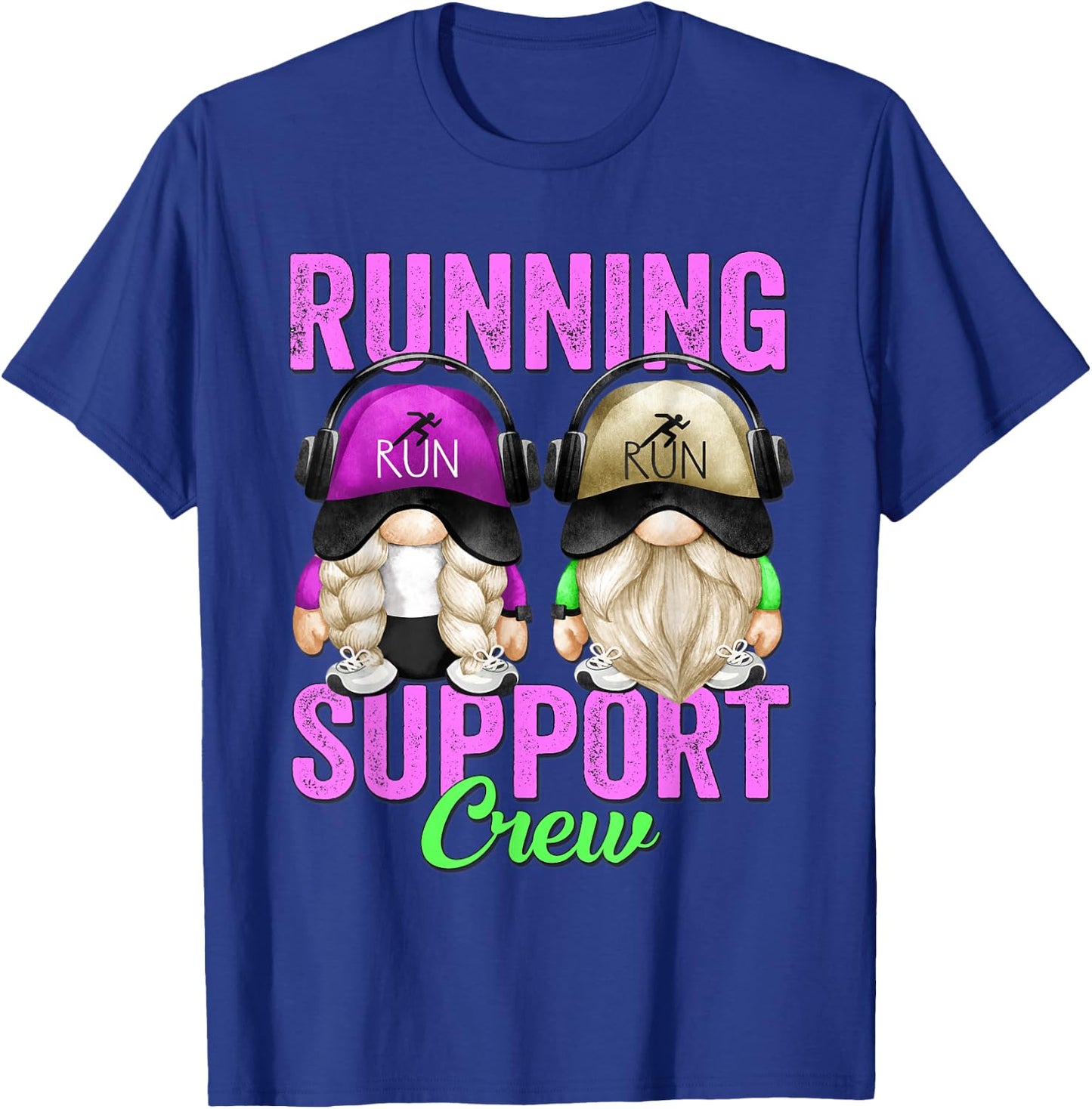 Funny Marathon Runner Gnome For Teacher Running Support Crew T-Shirt - T-Shirt | Royal