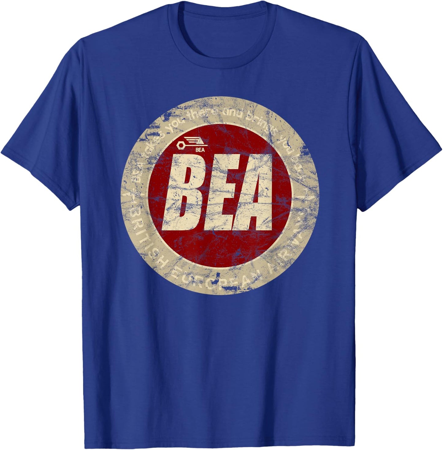 Designed For Flight BEA British European Airways Vintage Airline - Black, Small T-Shirt - T-Shirt | Royal