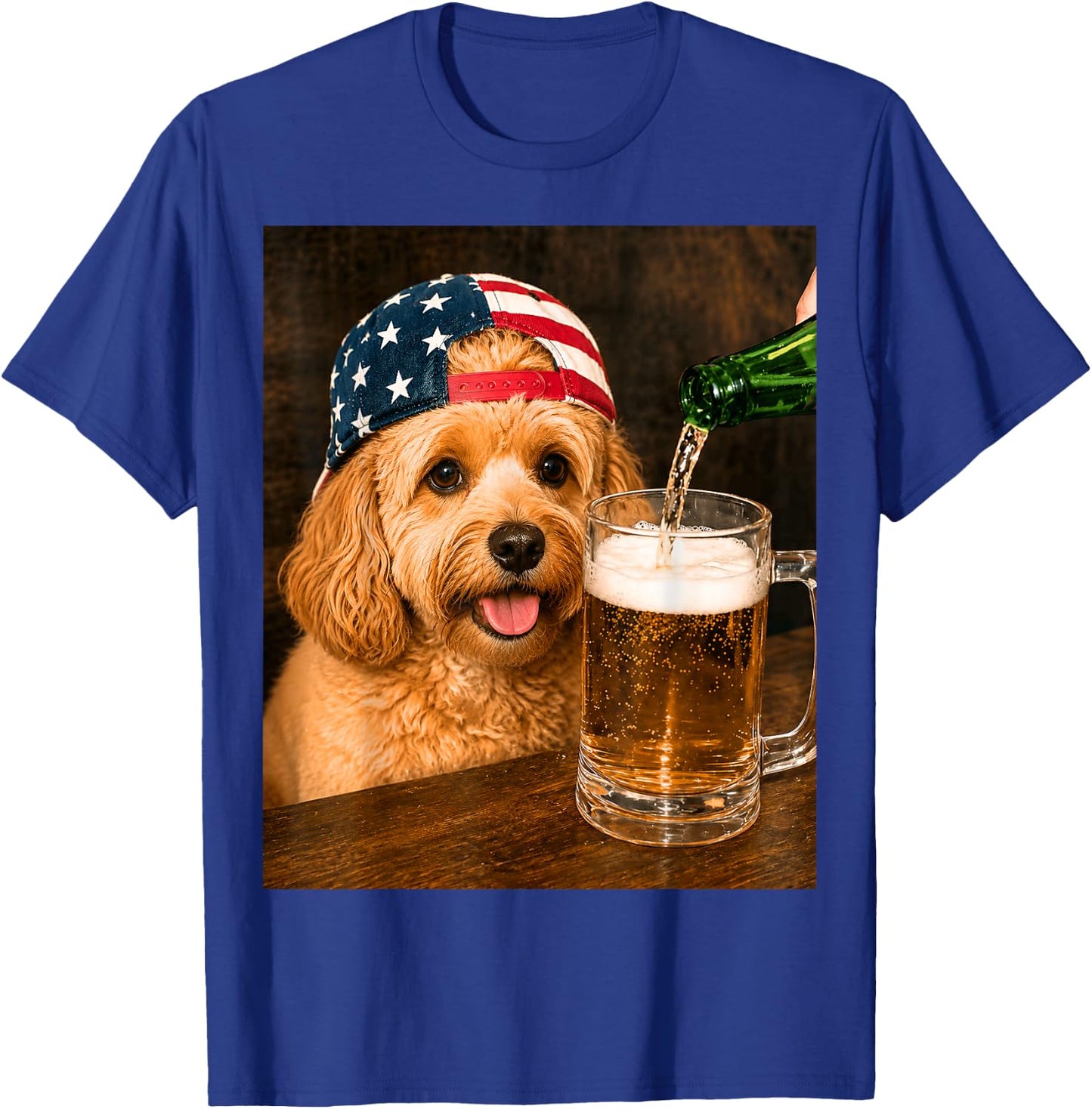 Funny Cavapoo Drinking Beer Meme T-Shirt - T-Shirt | Royal