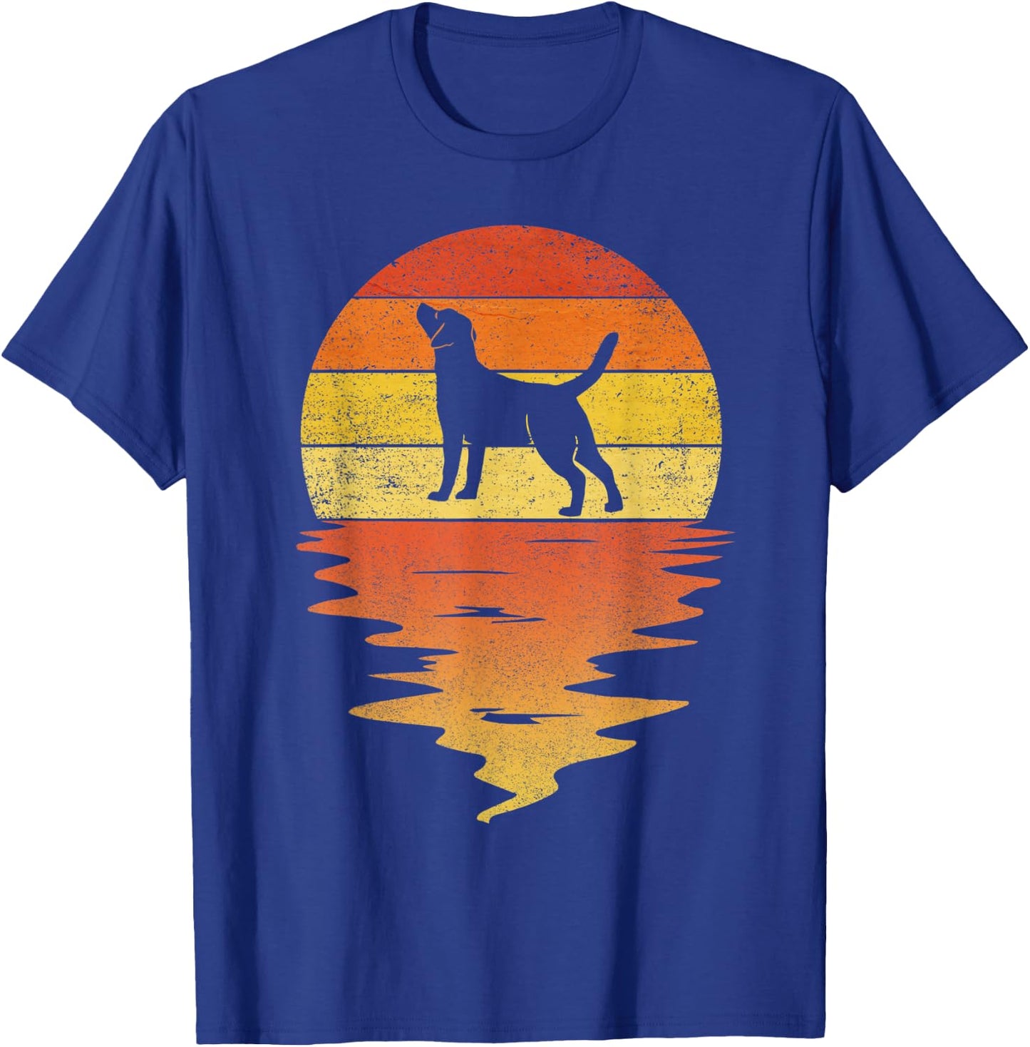 Labrador Retriever Vintage Retro Sunset Labrador Retriever T-Shirt - T-Shirt | Royal