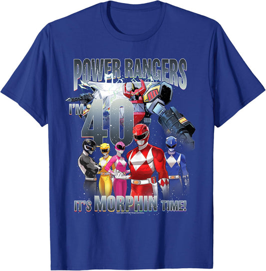 Power Rangers Birthday It's Morphin' Time, I'm 40! T-Shirt - T-Shirt | Royal