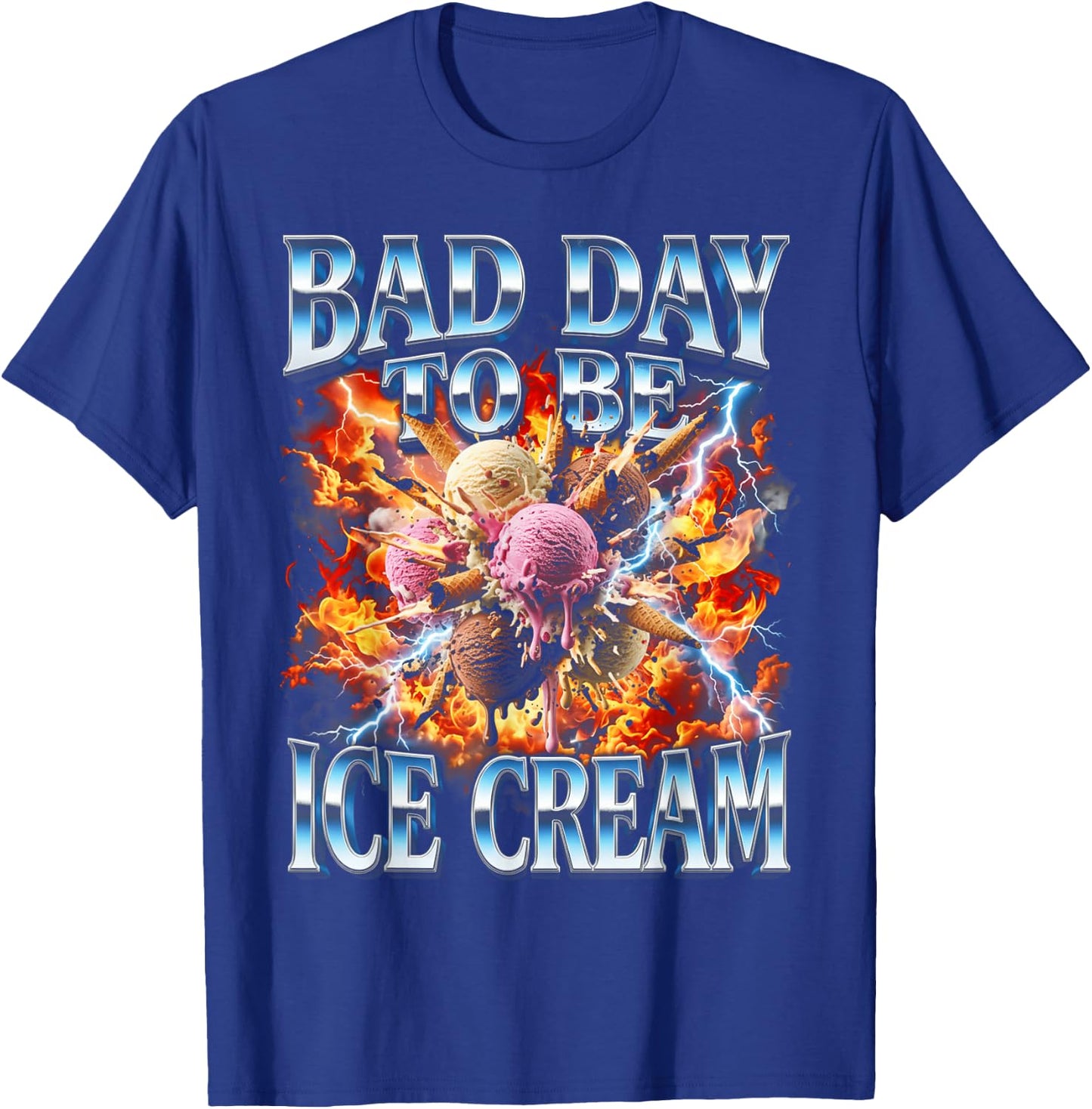 Funny Bootleg Bad Day to Be Ice Cream T-Shirt - T-Shirt | Royal