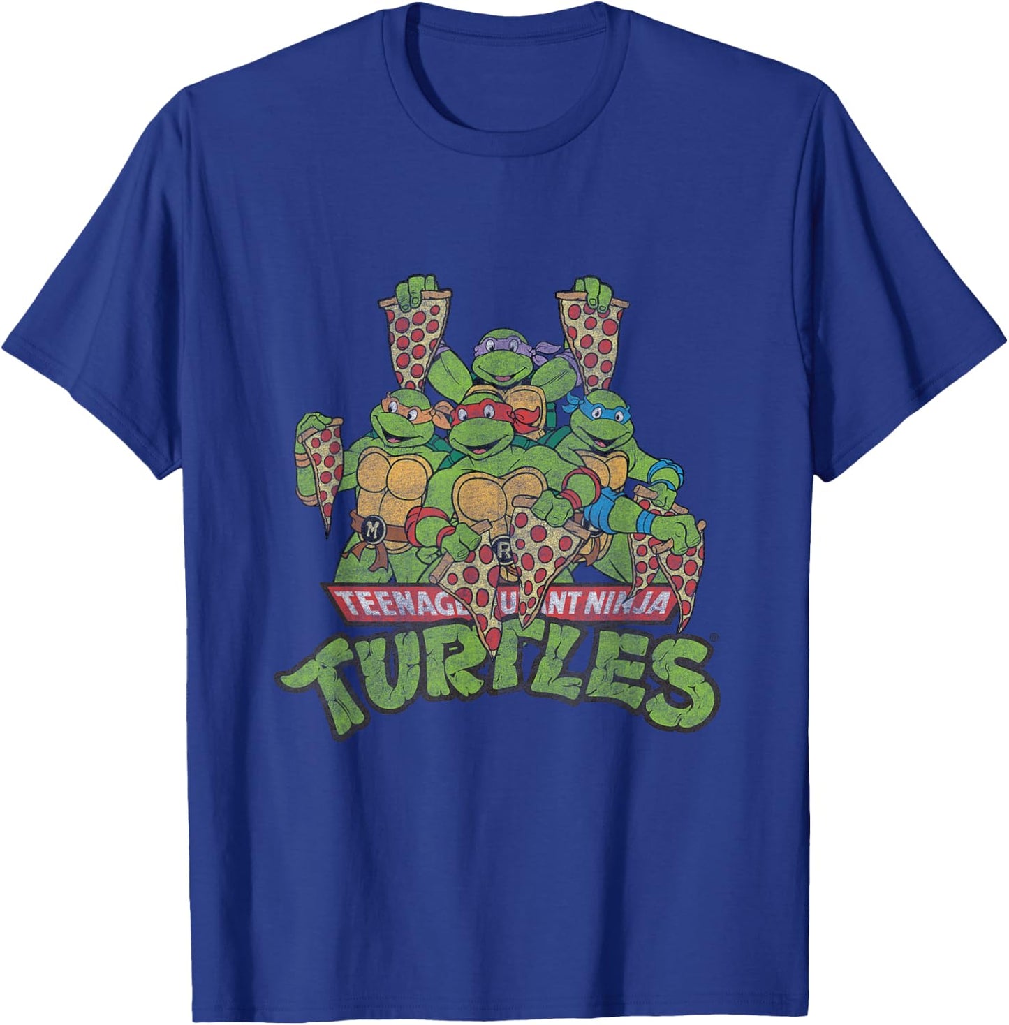 TMNT Ninja Turtles All Characters With Pizzas T-Shirt - T-Shirt | Royal