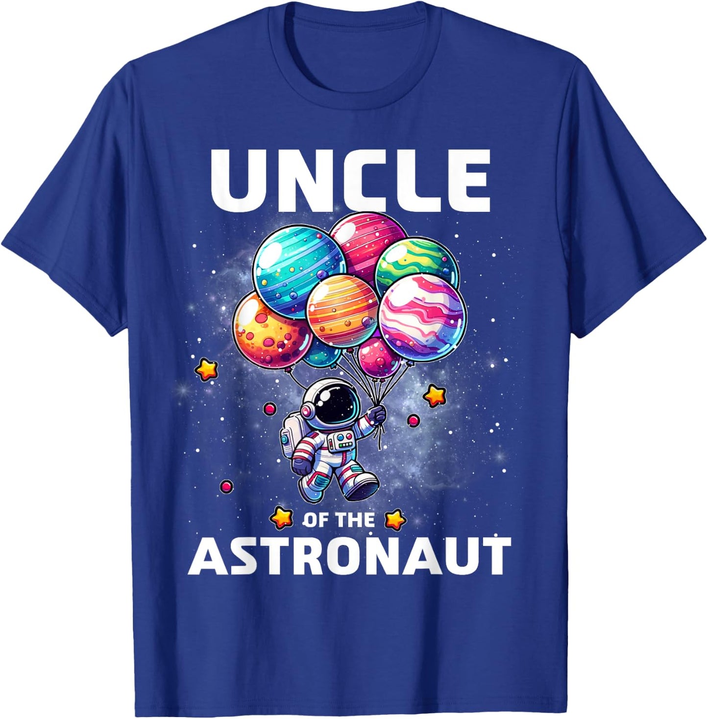 Uncle of the Astronaut Space Theme First Birthday Party T-Shirt - T-Shirt | Royal