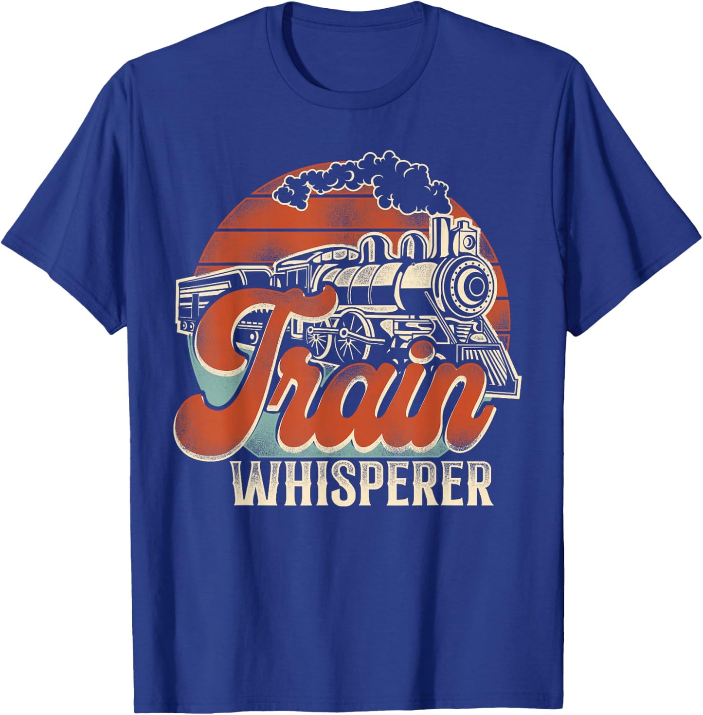 Steam Train Driver Trainspotting Locomotive Vintage Retro T-Shirt - T-Shirt | Royal