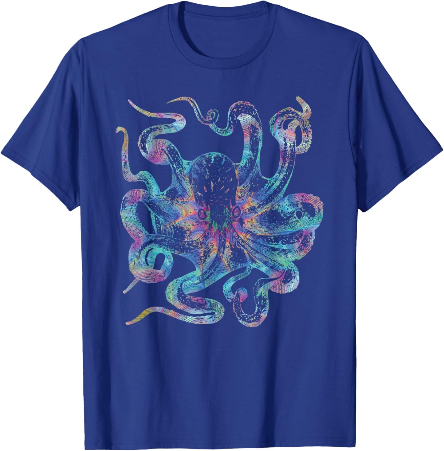 Psychedelic Octopus Gift - Colorful Trippy Kraken Ocean Sea T-Shirt - T-Shirt | Royal