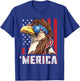 Patriotic Bald Eagle Mullet Merica USA Flag 4th of July T-Shirt - T-Shirt | Royal