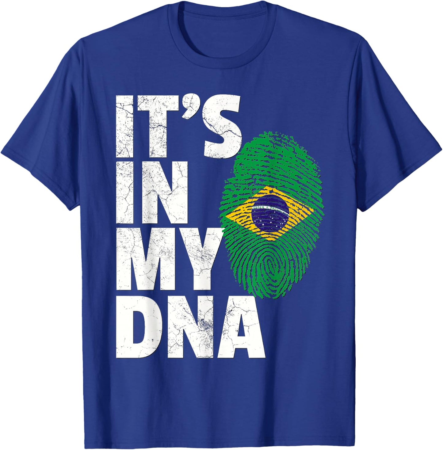 It's In My DNA Brazil Brazilian Flag Pride Men Women Gift T-Shirt - T-Shirt | Royal